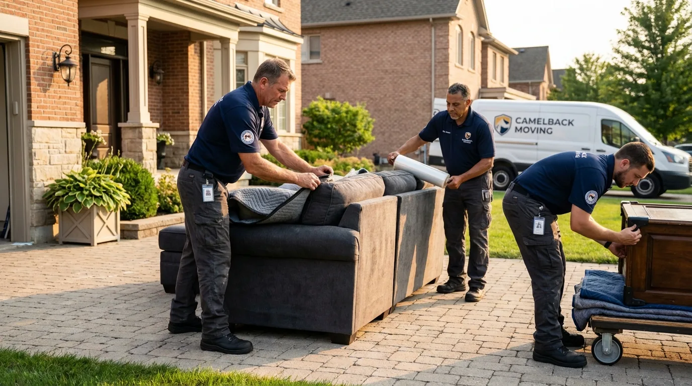 Large estate moving crew wrapping furniture in Ponce, PR
